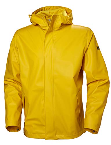 Helly Hansen Moss Regenjacke mit Kapuze für Herren, wasserfest, winddicht, 344 Gelb (Essential Yellow), Größe M